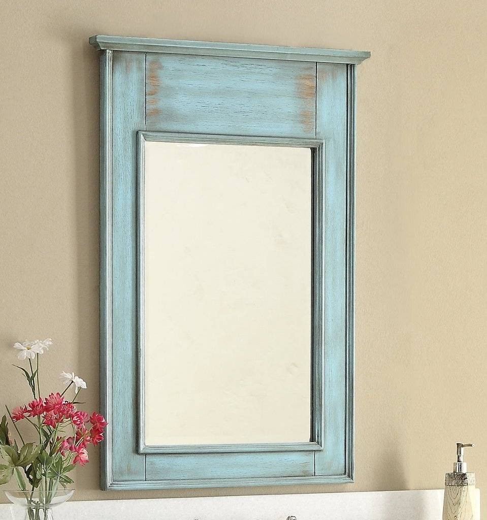 Distressed Bathroom Mirror
 15 Ideas of Blue Distressed Mirrors