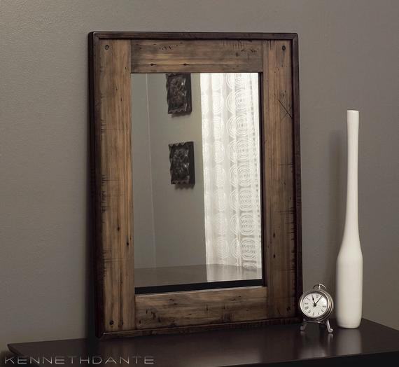 Distressed Bathroom Mirror
 Wood Mirror Distressed Reclaimed Barnwood Mirror Bathroom