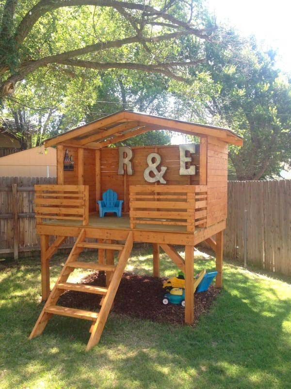 Diy Backyard Fort
 16 Creative Kids Wooden Playhouses Designs For Your Yard