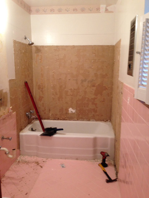 Diy Bathroom Wall Tile
 How do I remove the adhesive from 1950 s pink wall tiles