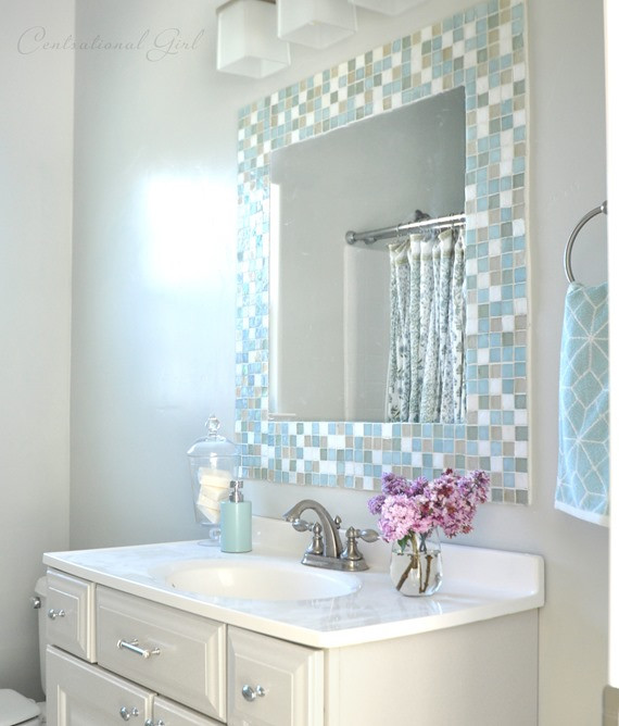 Diy Bathroom Wall Tile
 DIY Mosaic Tile Bathroom Mirror
