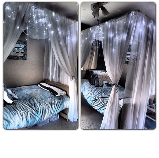 Diy Bedroom Canopy With Lights
 diy canopy bed with lights Several ideas would work with