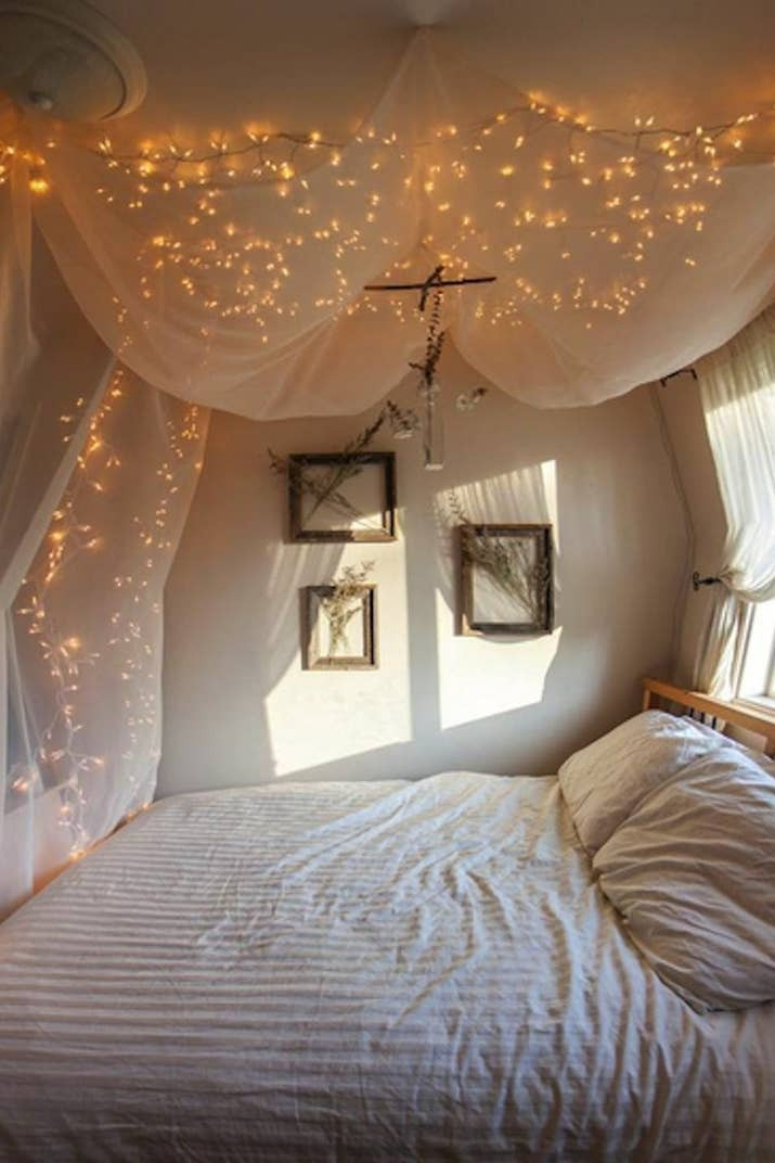 Diy Bedroom Canopy With Lights
 Creative and Simple DIY Bedroom Canopy Ideas on A Bud