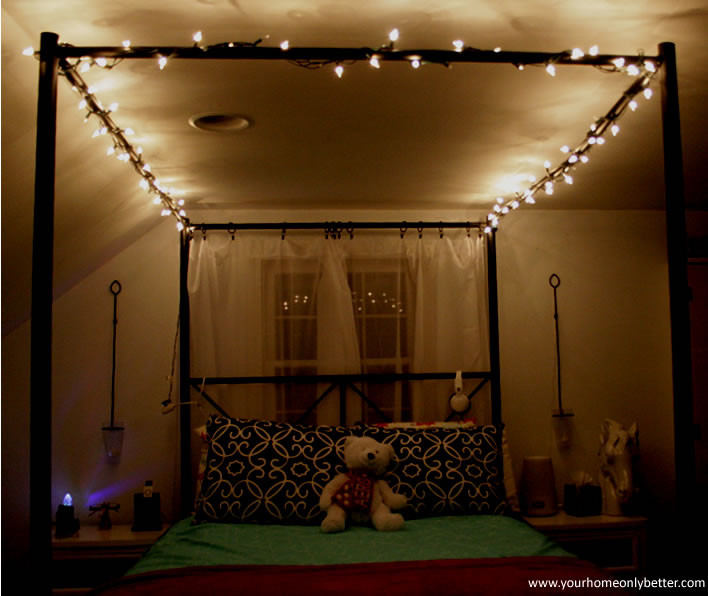 Diy Bedroom Canopy With Lights
 9 Post Holiday Uses for String Lights