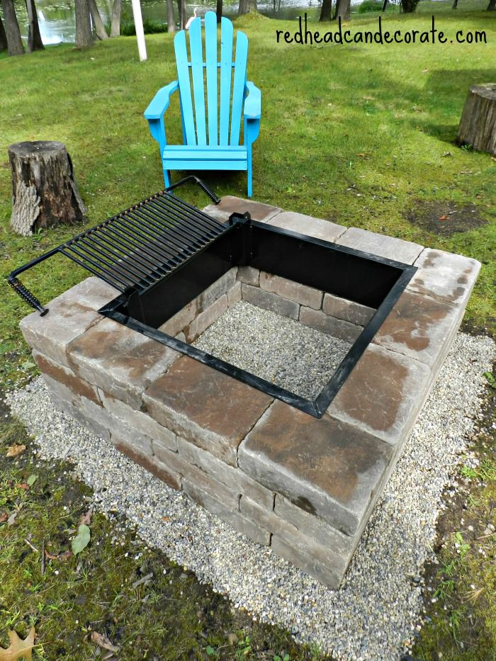 Diy Outdoor Firepit
 Easy DIY Fire Pit Kit with Grill Redhead Can Decorate