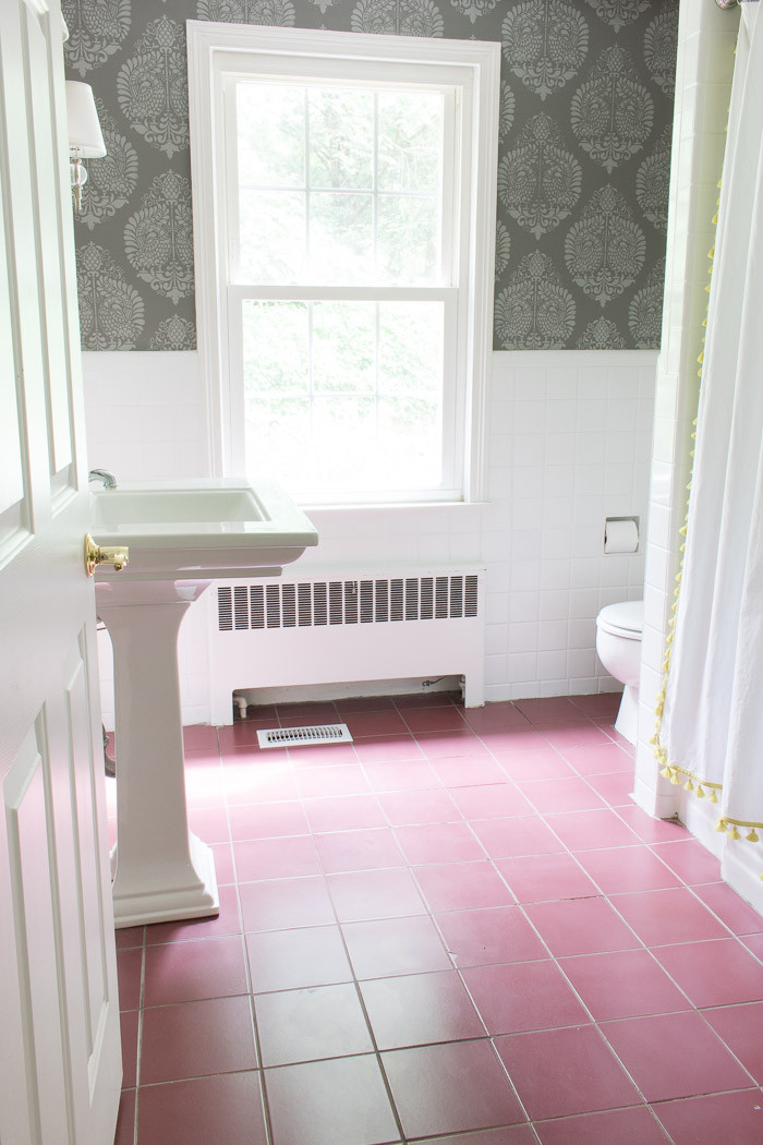 Diy Paint Bathroom Tile
 How I Painted Our Bathroom s Ceramic Tile Floors A Simple