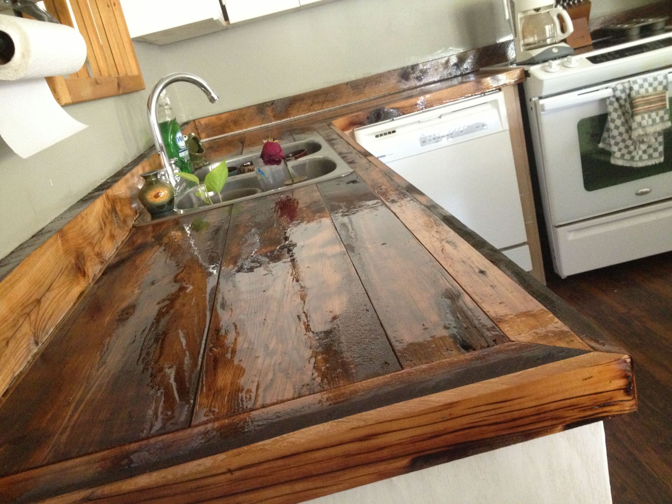 Diy Wood Kitchen Countertops
 DIY countertops wood rustic kitchen cabinets