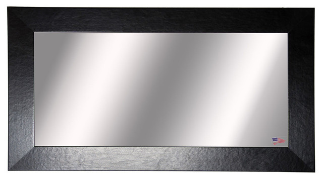 Double Wide Bathroom Mirrors
 American Made Rayne Black Wide Leather Double Vanity Wall