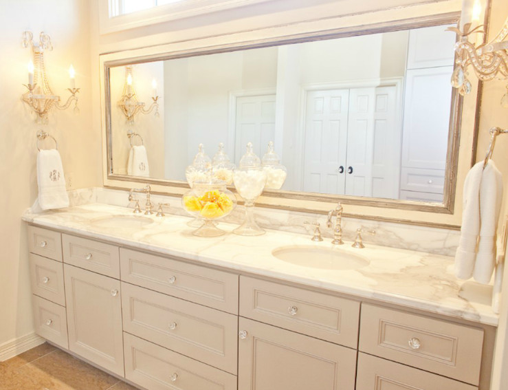 Double Wide Bathroom Mirrors
 Gray Double Wide Vanity Design Ideas