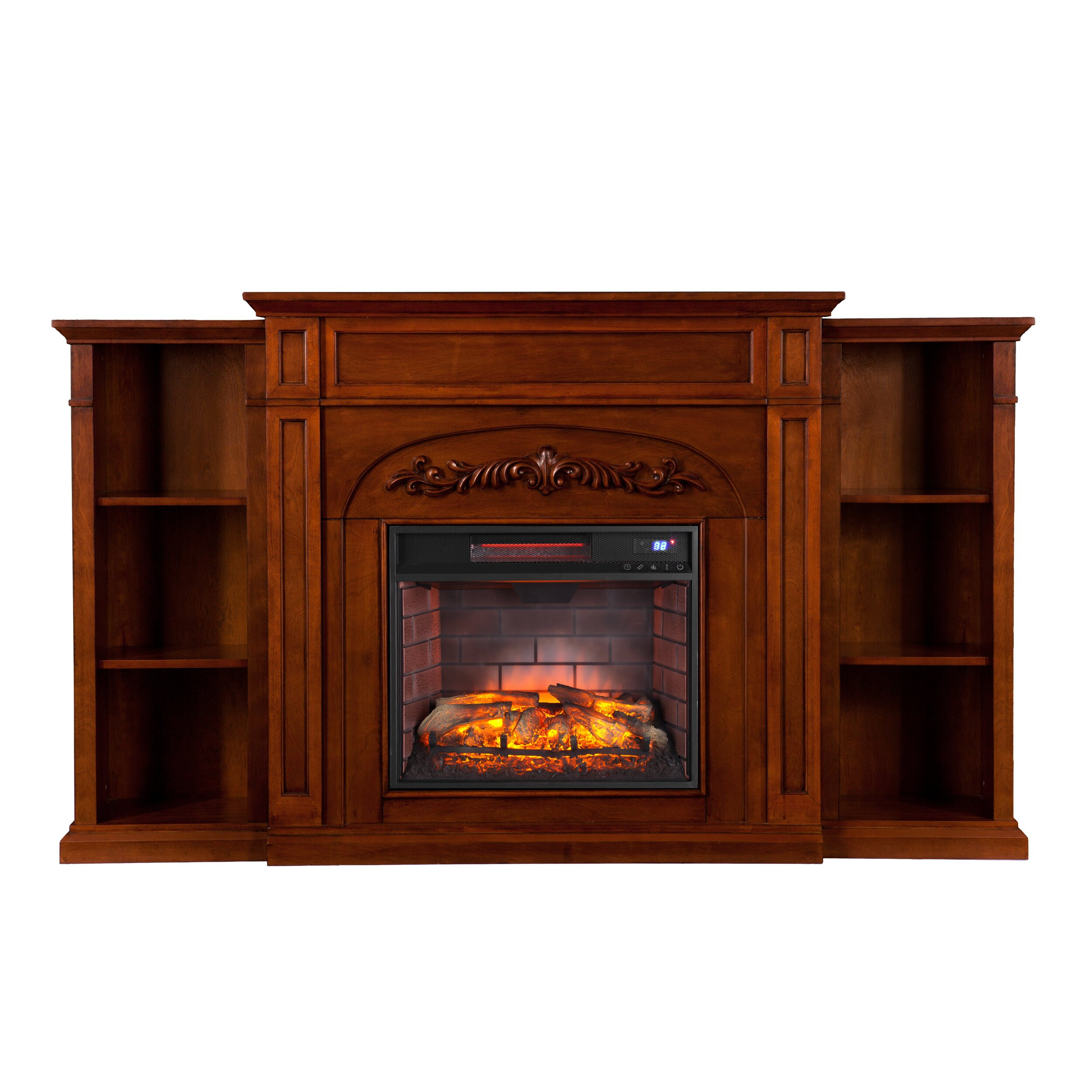 Electric Fireplace Bookcase
 Mueller Bookcase Infrared Electric Fireplace