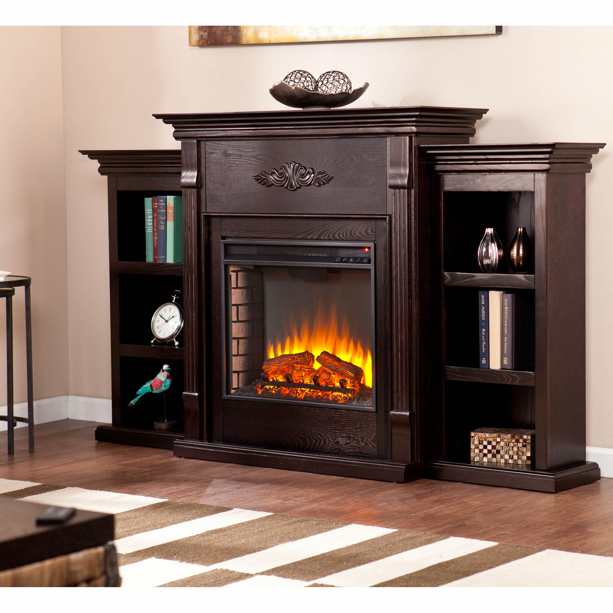Electric Fireplace Bookshelf
 SEI Newport Electric Fireplace with Bookcases Classic