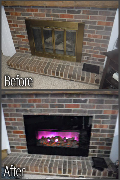 Electric Fireplace Insert Installation
 Before After Electric Insert Fireplace Installation Green