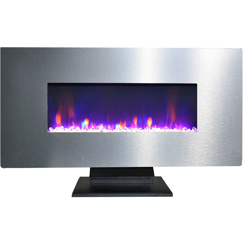 Electric Fireplace With Crystals
 42" Wall Mount and Free Standing Electric Fireplace w