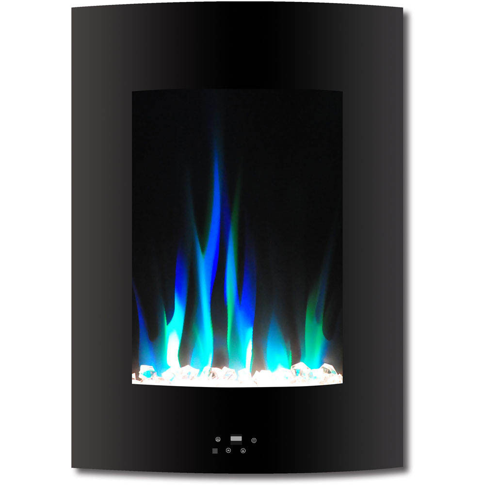 Electric Fireplace With Crystals
 Cambridge 19 5 In Vertical Electric Fireplace in Black