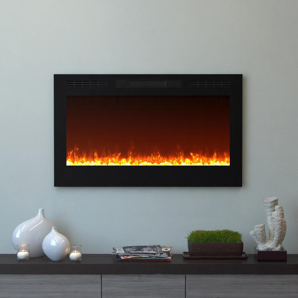 Electric Fireplace With Crystals
 Moda Flame Cynergy 36 in Crystal Electric Recessed Built