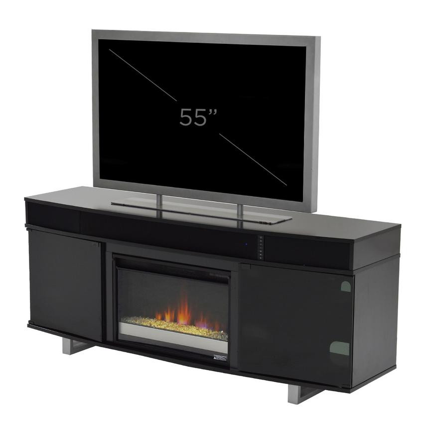 Electric Fireplace With Speakers
 Enterprise Black Electric Fireplace w Speakers