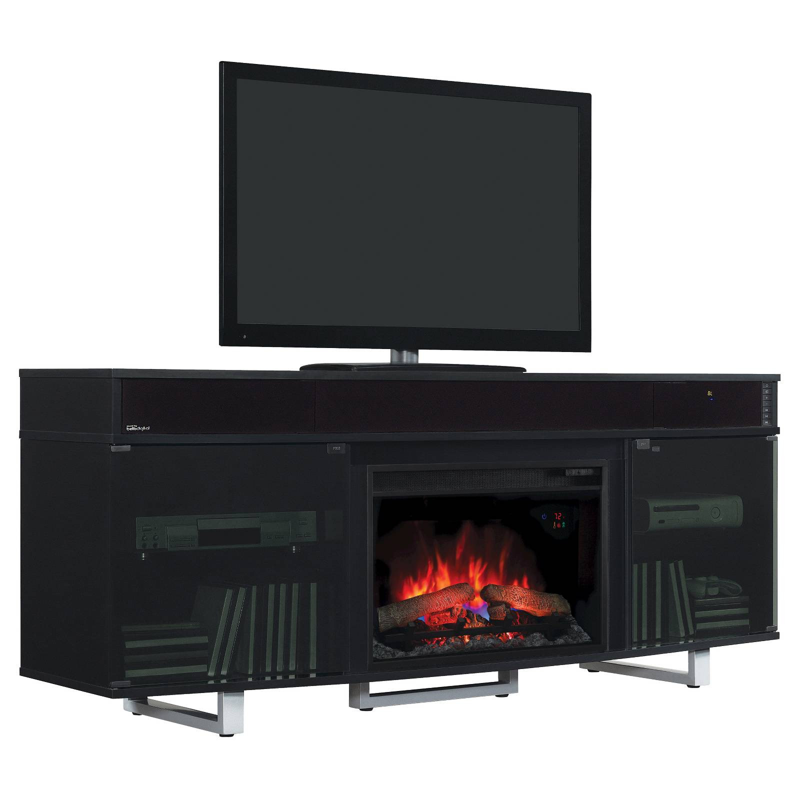Electric Fireplace With Speakers
 Enterprise TV Stand with Speakers and Electric Fireplace