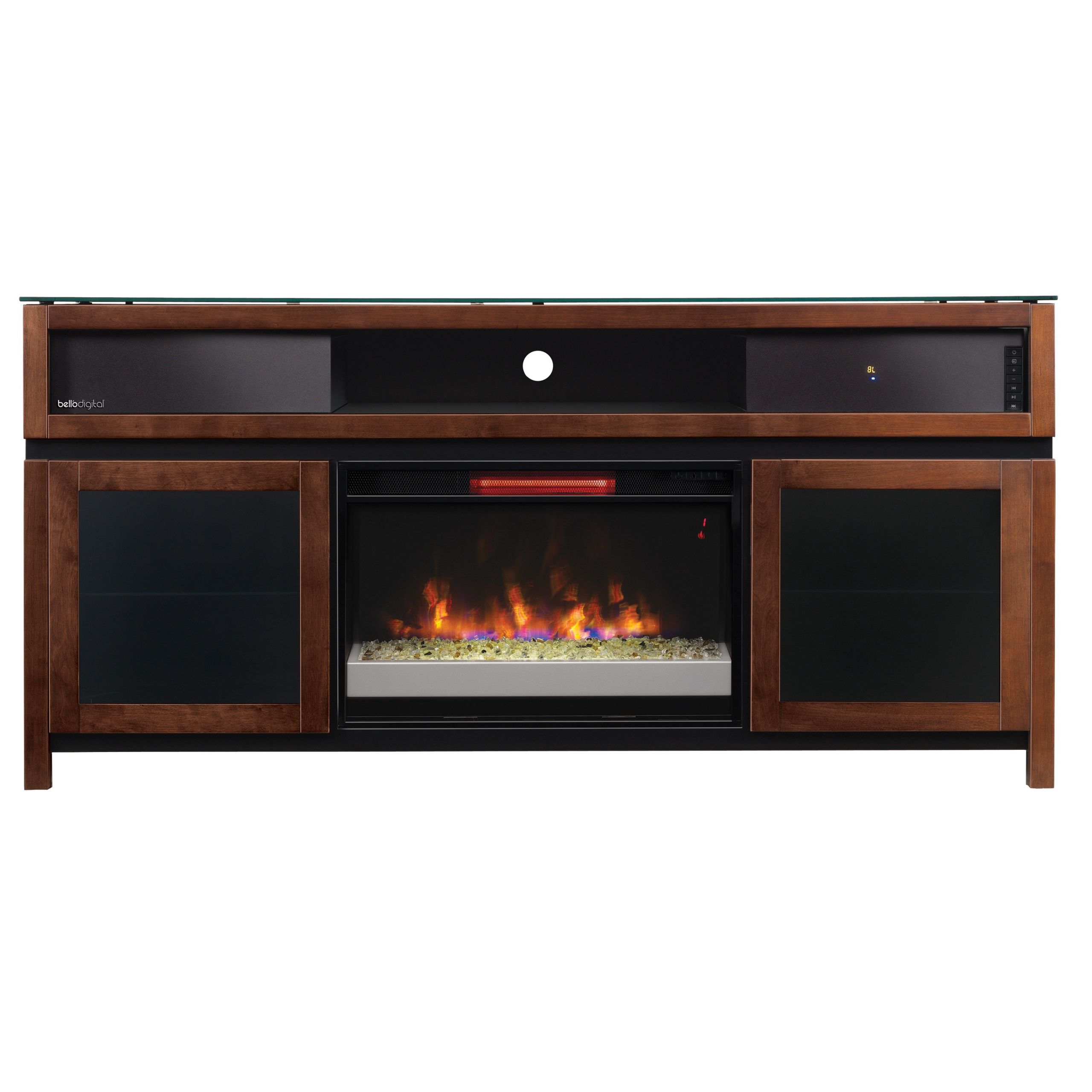 Electric Fireplace With Speakers
 67" Gramercy Chocolate Infrared Media Electric Fireplace w