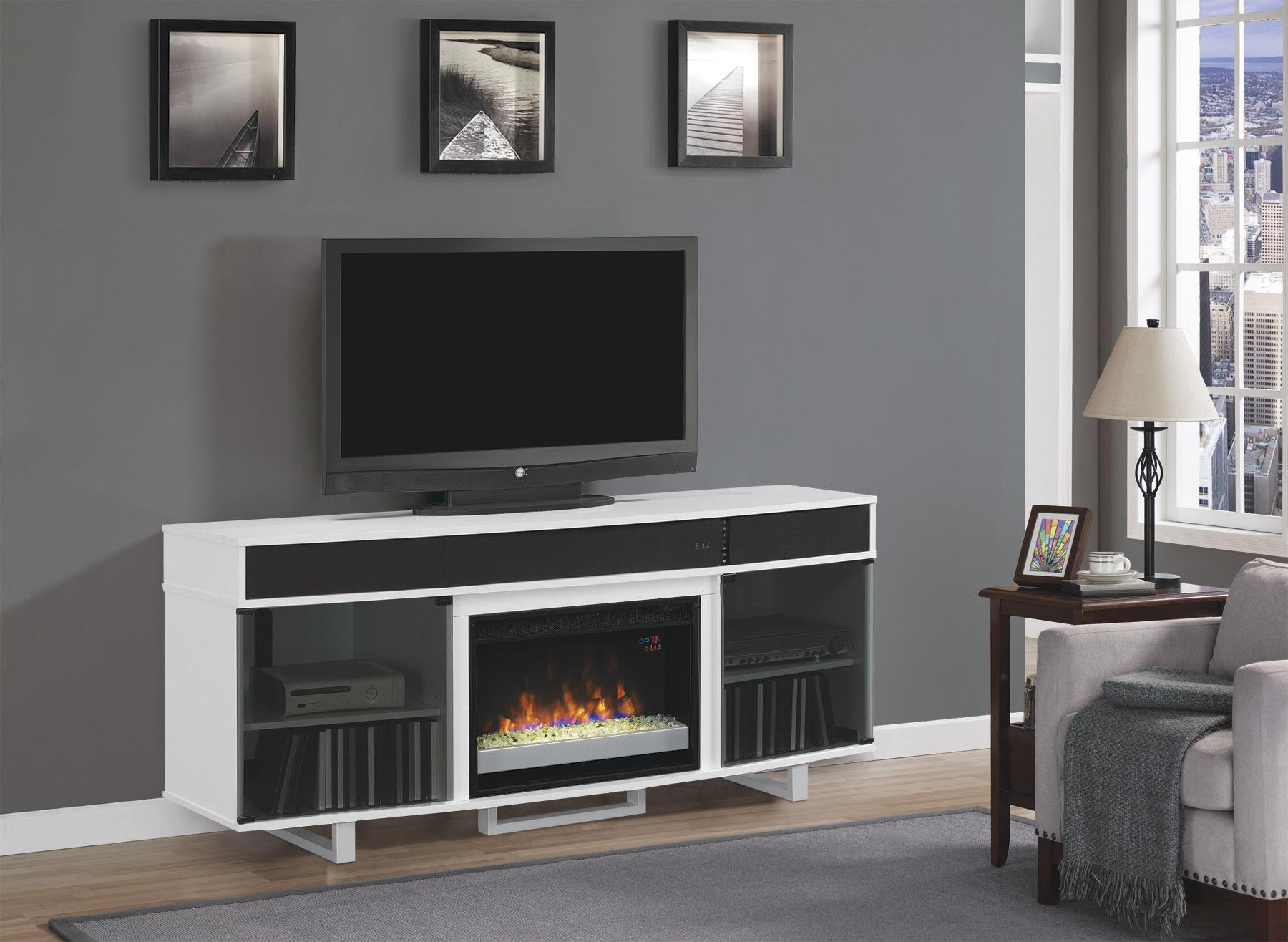 Electric Fireplace With Speakers
 Amazon ClassicFlame Enterprise TV Stand with Speakers