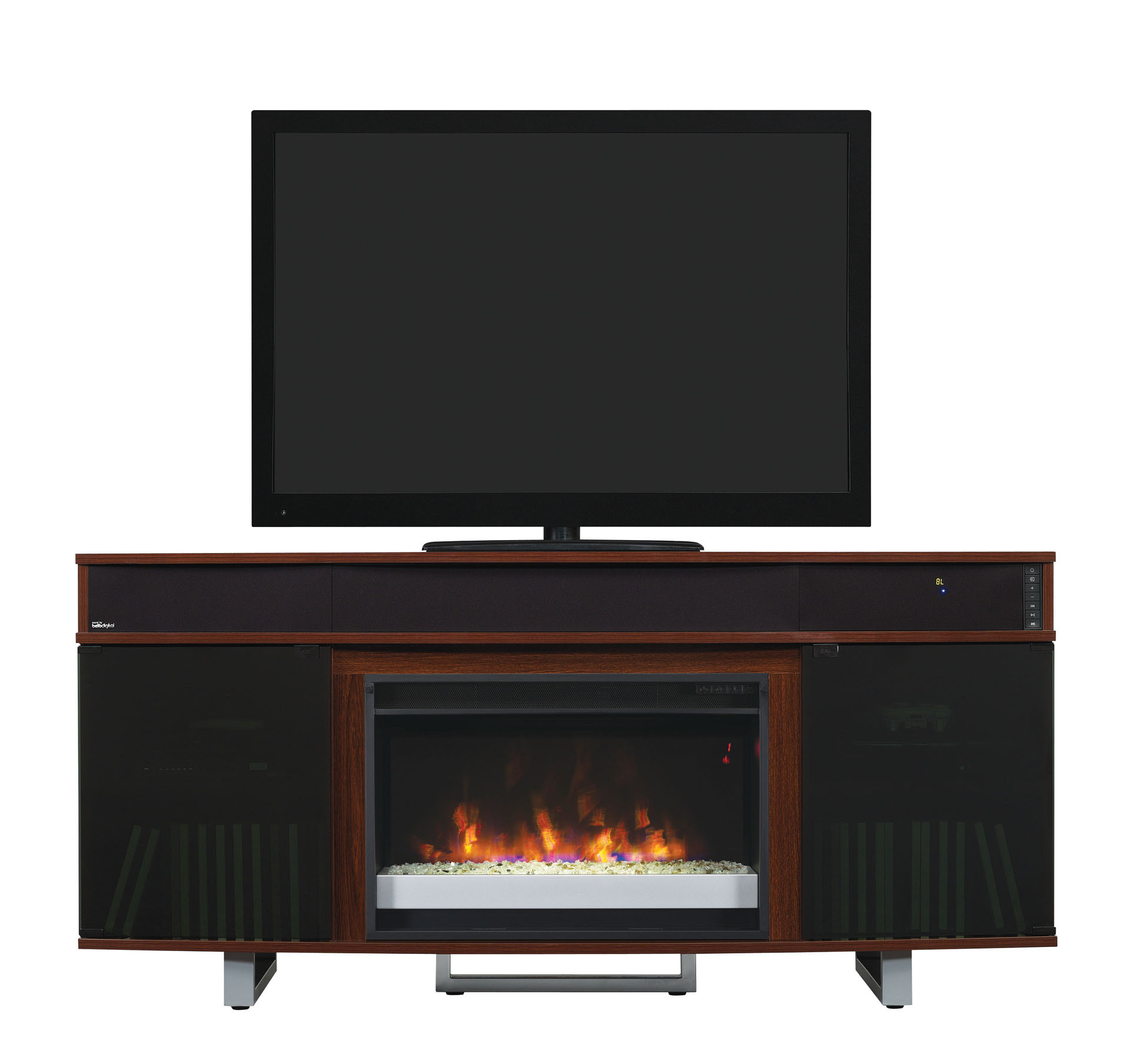 Electric Fireplace With Speakers
 64" New Enterprise Cherry Infrared Media Electric