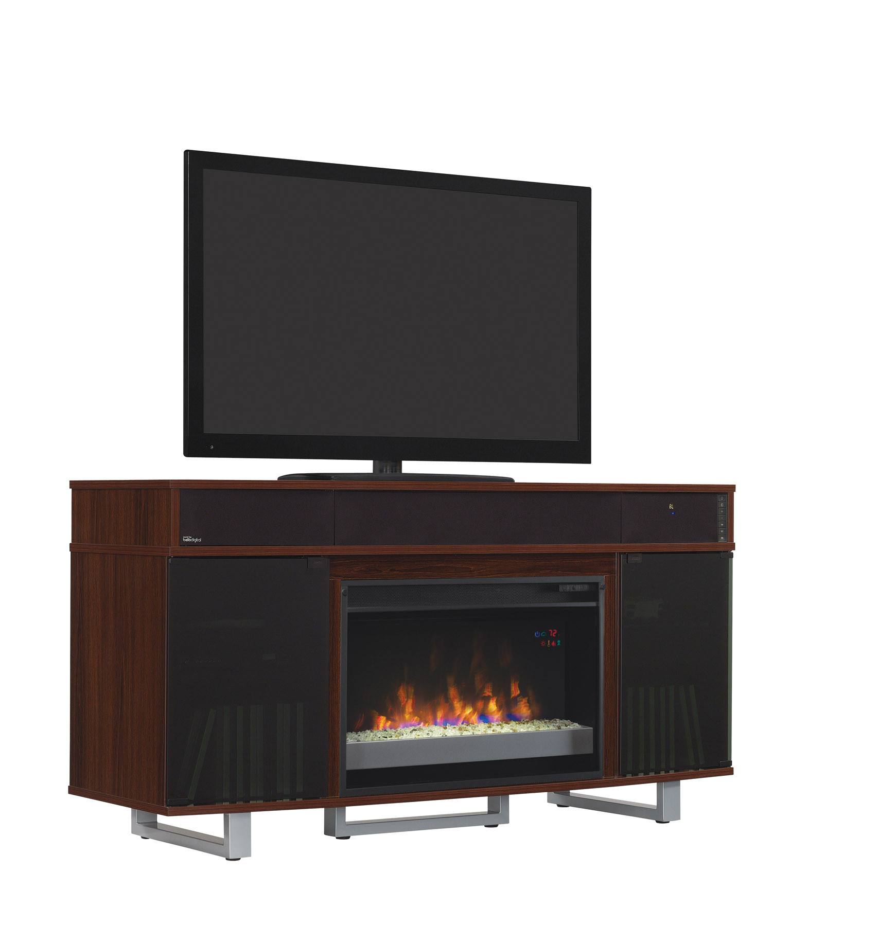 Electric Fireplace With Speakers
 56" New Enterprise High Gloss Cherry Infrared Media