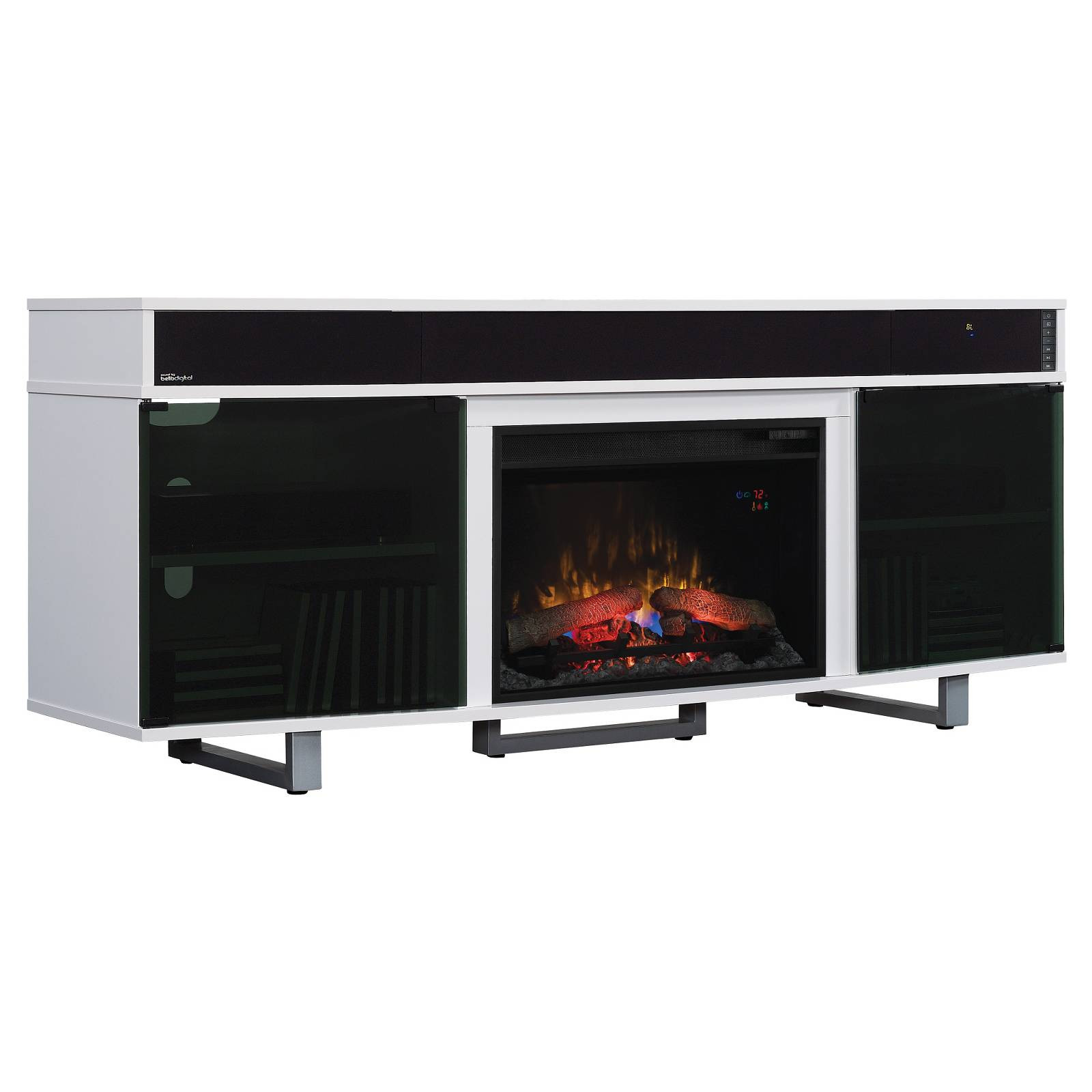 Electric Fireplace With Speakers
 Enterprise TV Stand with Speakers and Electric Fireplace
