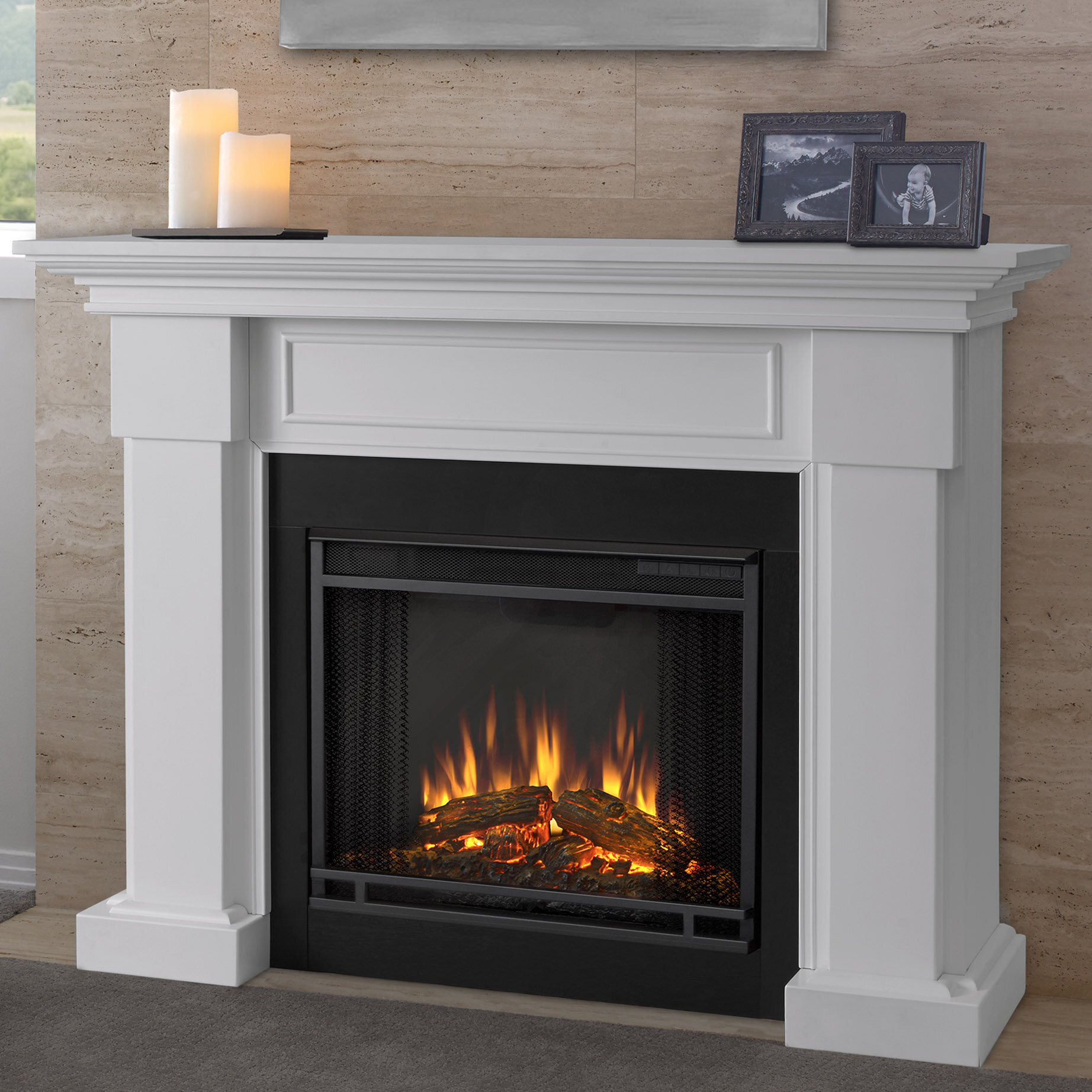 Electric Flame Fireplace
 Real Flame Hillcrest Electric Fireplace & Reviews
