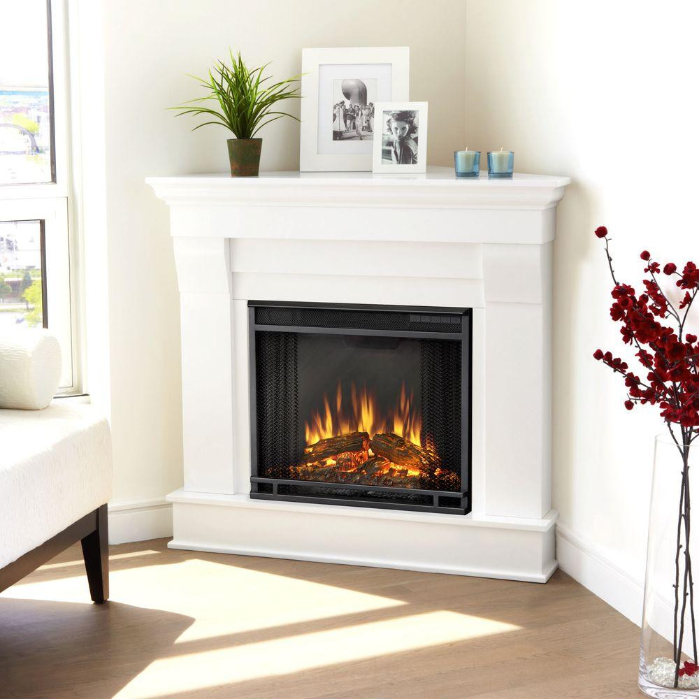 Electric Flame Fireplace
 Real Flame Chateau 41 in Corner Electric Fireplace in