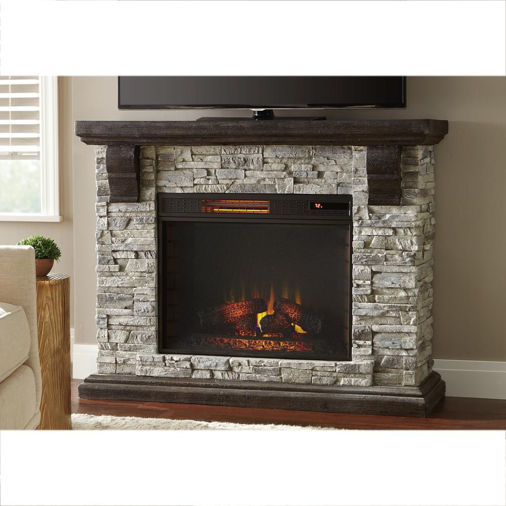 Fake Electric Fireplace
 Home Decorators Collection Highland 50 in Faux Stone