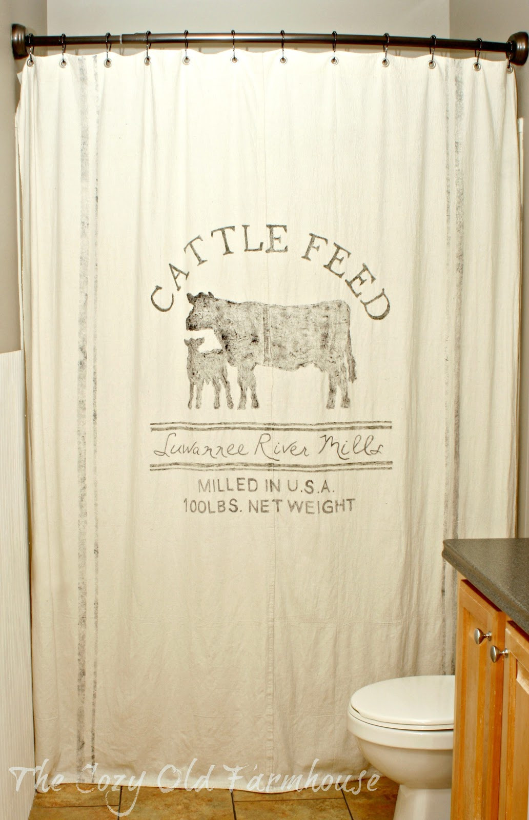 Farmhouse Bathroom Shower Curtain
 The Cozy Old "Farmhouse" Painter s Dropcloth Be es DIY