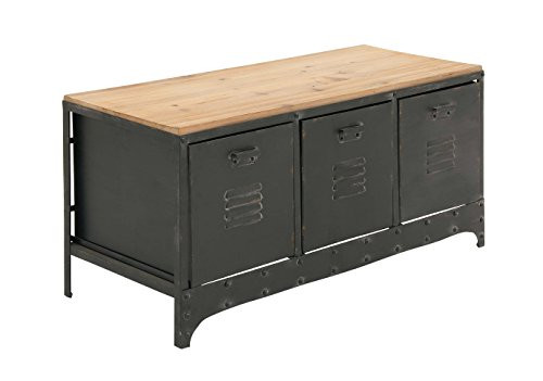 File Cabinet Storage Bench
 Deco 79 Brown Metal & Wood Storage Bench with 3 File