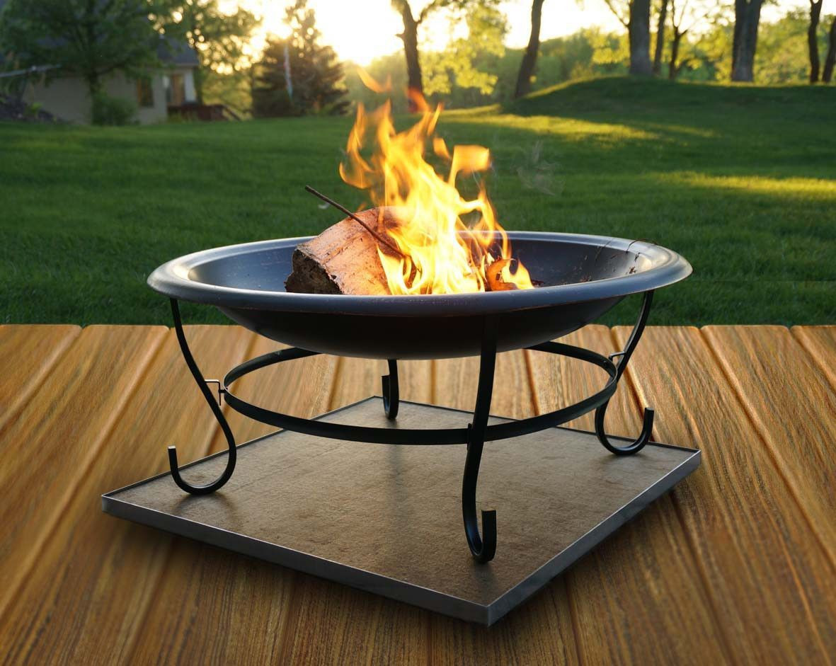 Fire Pit Mat For Deck
 Deck Protect DP2002 16" x 16" Fire Pit Pad And Rack – The