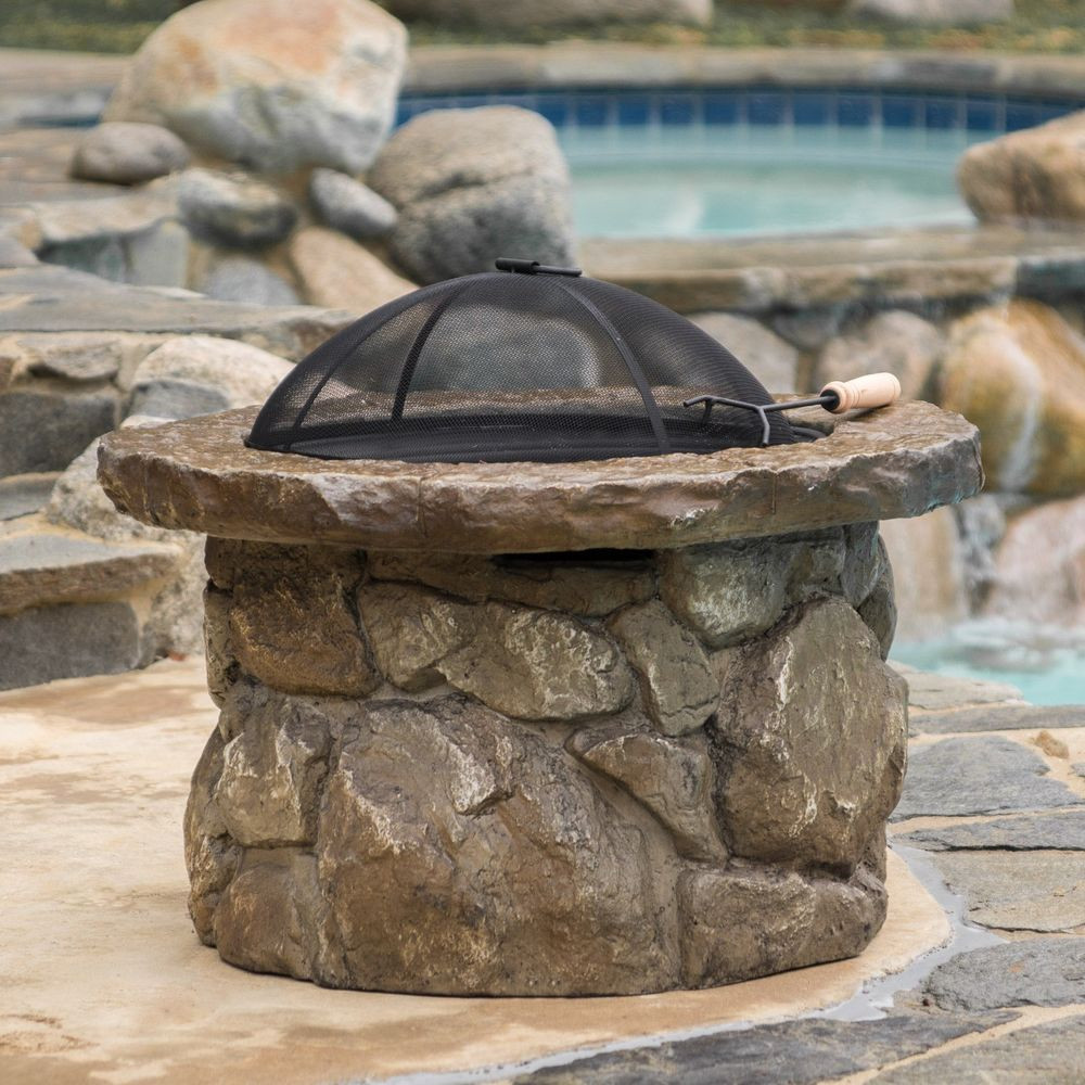 Fire Pit Stone
 Outdoor Natural Stone Finish Fire Pit