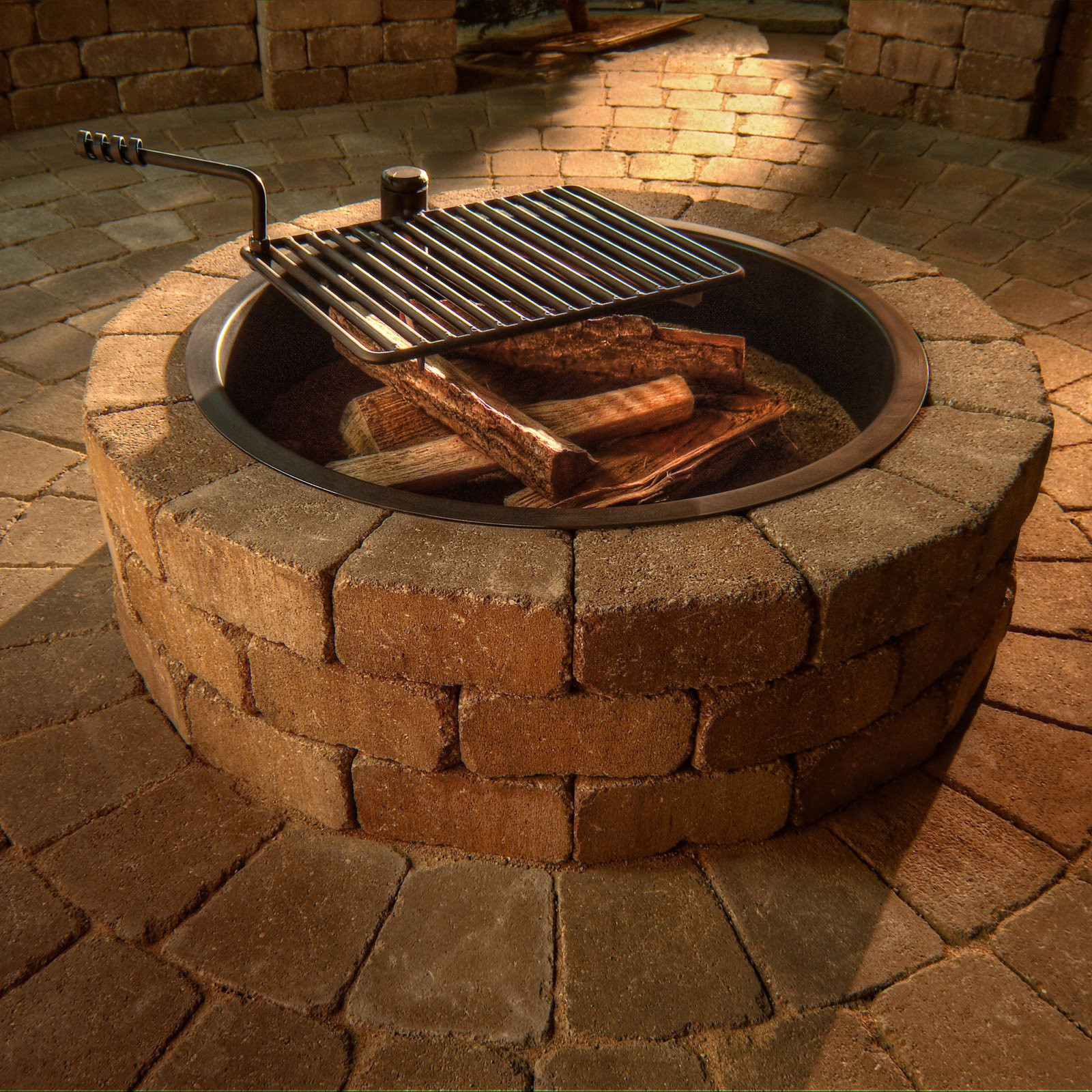 Fireplace Fire Pit
 Necessories pact Fire Ring with Grate Fire Pits at
