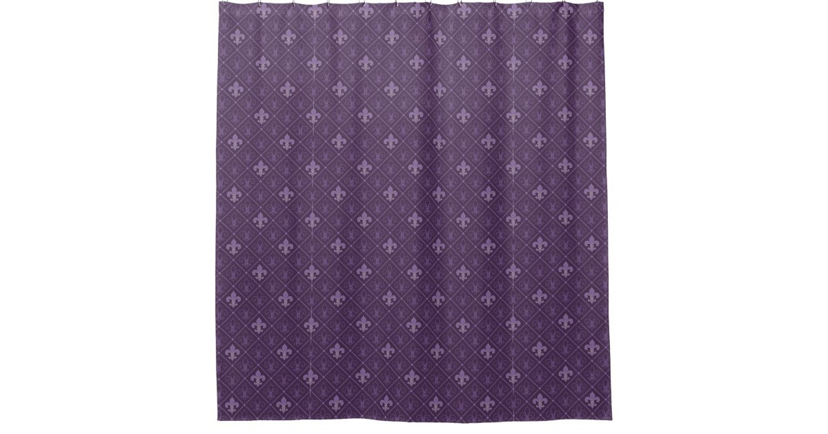 Fleur De Lis Bathroom Decor
 Purple Fleur de Lis Pattern Bathroom Decor Shower Curtain
