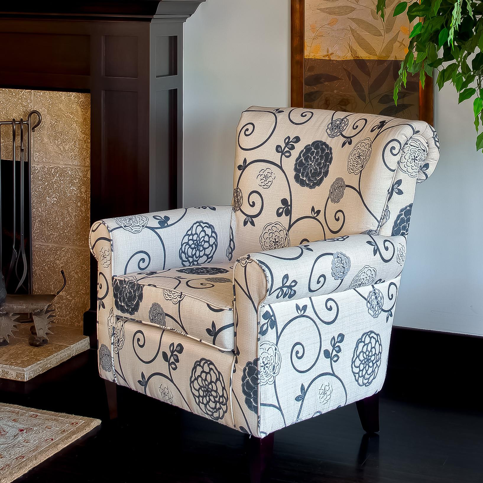 Floral Living Room Chairs
 Floral Grey Accent Club Chair Overstock™ Shopping