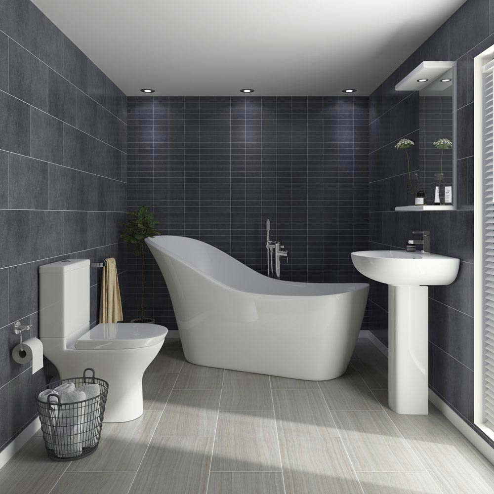 Free Bathroom Design
 Vegas Modern Freestanding Bath Suite at Victorian Plumbing UK