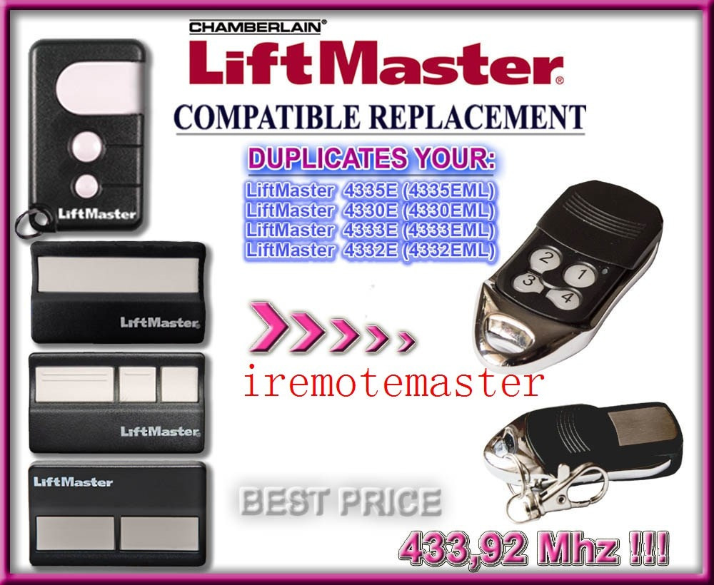 Garage Door Remote Replacement
 3pcs Chamberlain Liftmaster 4335E 4330E 4332E replacement