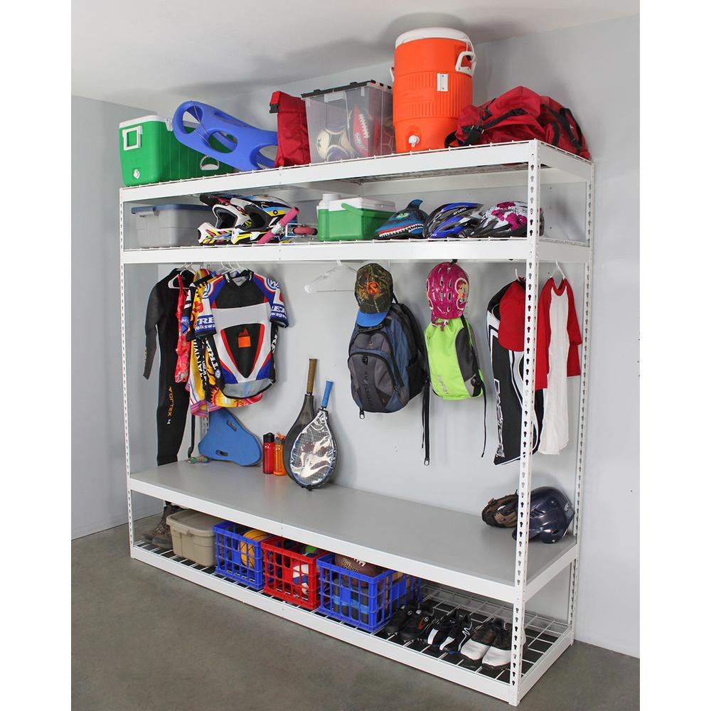 Garage Sports Organizer
 SafeRacks 24 in D x 96 in H x 84 in W 4 Shelf