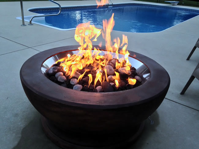 Gas Firepit Inserts
 42 Inch Round Gas Fire Pit Insert With Electronic Ignition