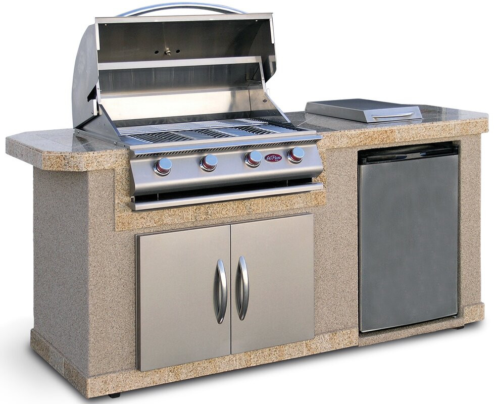 Gas Grill For Outdoor Kitchen
 Cal Flame Outdoor Kitchen Islands 4 Burner Built In