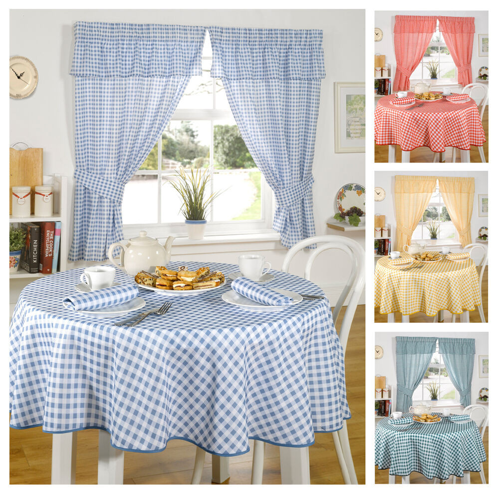 Gingham Kitchen Curtains
 Molly Gingham Check Kitchen Linen in 4 Colours