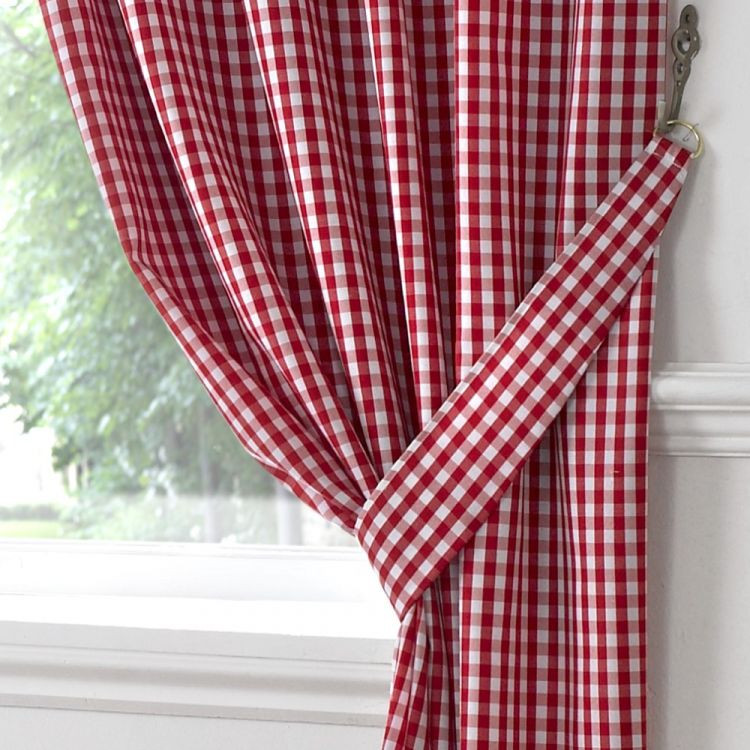 Gingham Kitchen Curtains
 Gingham Check Kitchen Tape Top Curtains
