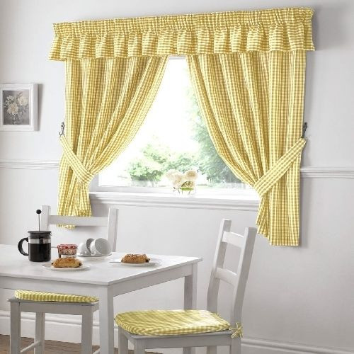 Gingham Kitchen Curtains
 GINGHAM CHECK YELLOW WHITE KITCHEN CURTAINS DRAPES W46 X