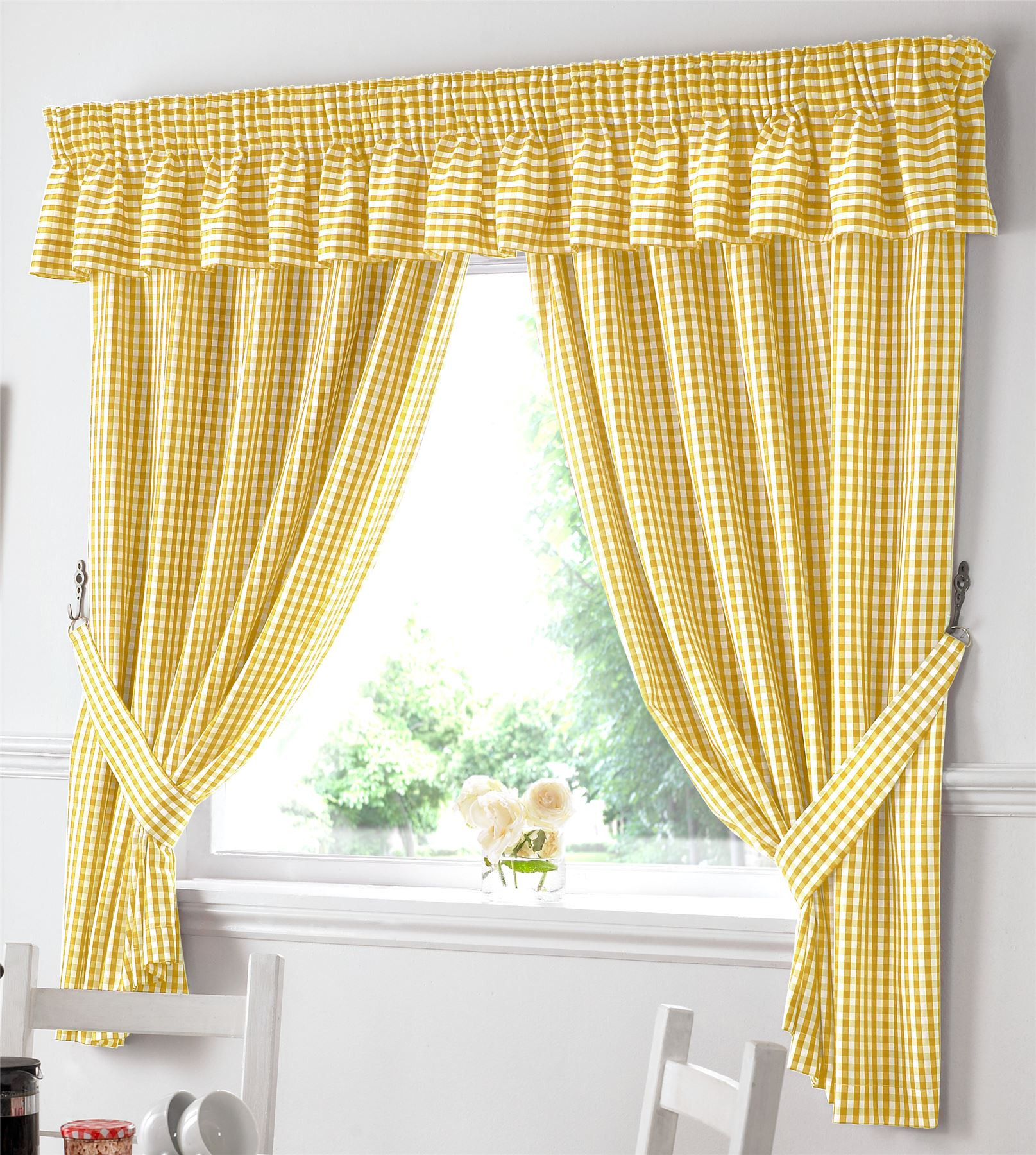 Gingham Kitchen Curtains
 Gingham Kitchen Window Curtains OR Matching Pelmet