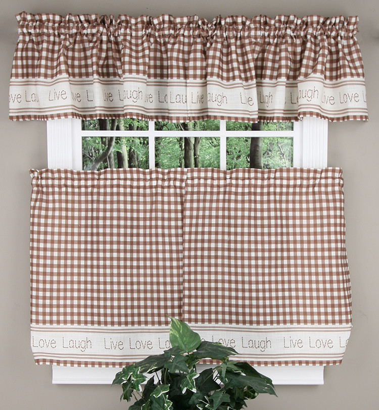 Gingham Kitchen Curtains
 Gingham Stitch Country Kitchen Curtains Toast LHF
