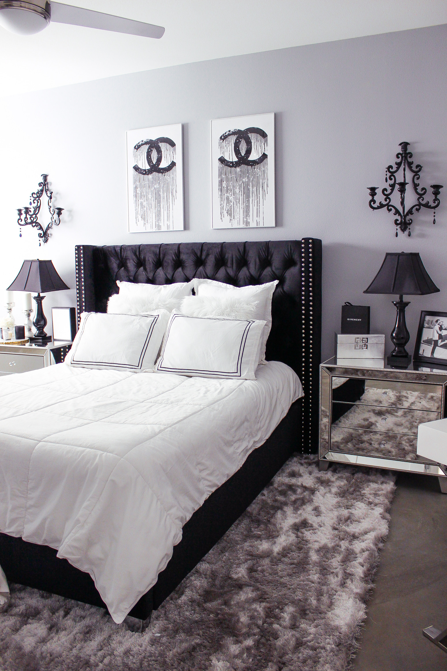 Glam Bedroom Decor
 Black & White Bedroom Decor Reveal