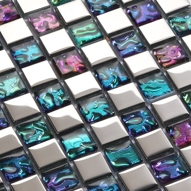 Glass Mosaic Bathroom Tiles
 Plated mosaic glass tiles backsplash ideas bathroom wall