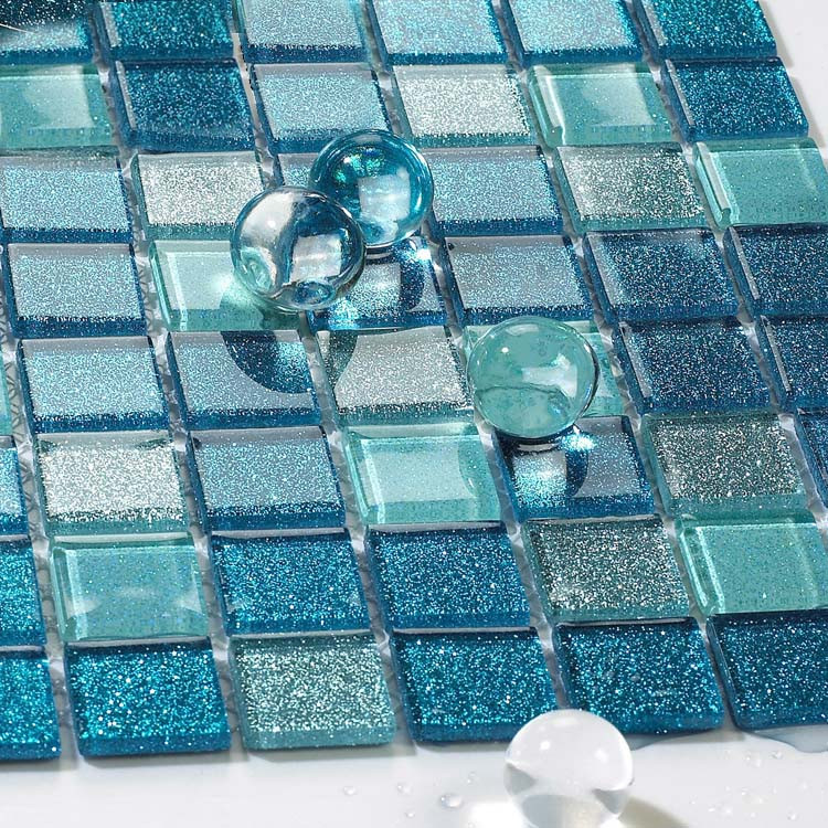 Glass Mosaic Bathroom Tiles
 Blue Glass Tile Bathroom Floor Clear Crystal Mosaic