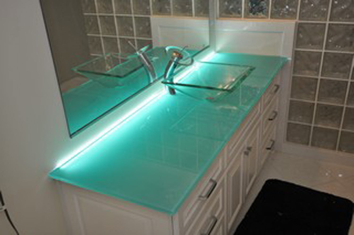 Glass Top Bathroom Vanity
 Tempered Glass Vanity Top With Integrated Sink Vanity Ideas